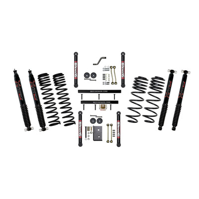 Skyjacker TJ403BPBLT 4" Dual Rate Long Travel Coil Spring Lift Kit with Standard Lower Control Arms with Black MAX Shocks for 03-06 Jeep Wrangler TJ & Unlimited