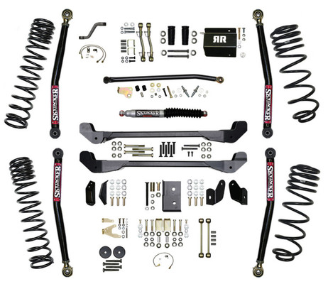 Skyjacker TJ40RR1LTK 4" Dual Rate Long Travel Rock Ready Long Arm Lift Kit without Shocks for 97-06 Jeep Wrangler TJ