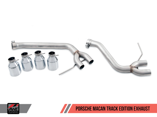 DISCONTINUED AWE Tuning Porsche Macan Track Edition Exhaust System - Chrome Silver 102mm Tips
