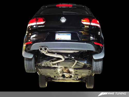 DISCONTINUED AWE Tuning Golf TDI Performance Exhaust - Polished Silver Tips