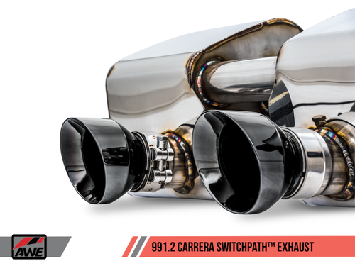 DISCONTINUED AWE Tuning Porsche 911 (991.2) Carrera / S SwitchPath Exhaust for PSE Cars - Diamond Black Tips