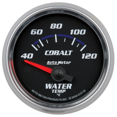 AutoMeter Cobalt 52mm Short Sweep Electronic 40-120 Deg C Water Temprature Gauge - 6137-M