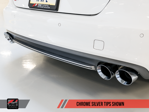 DISCONTINUED AWE Tuning Audi C7 / C7.5 S6 4.0T Touring Edition Exhaust - Polished Silver Tips