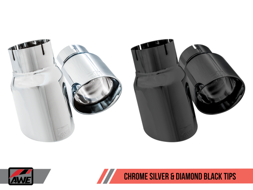 DISCONTINUED AWE Tuning Ford Focus RS Touring Edition Cat-back Exhaust - Non-Resonated - Diamond Black Tips