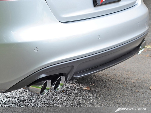 DISCONTINUED AWE Tuning Audi B8 A4 3.2L Touring Edition Exhaust - Quad 90mm (3.54in) Diamond Black Tips