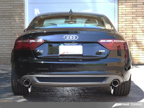 DISCONTINUED AWE Tuning Audi B8 A5 3.2L Track Edition Exhaust System - Dual 3.5in Diamond Black Tips