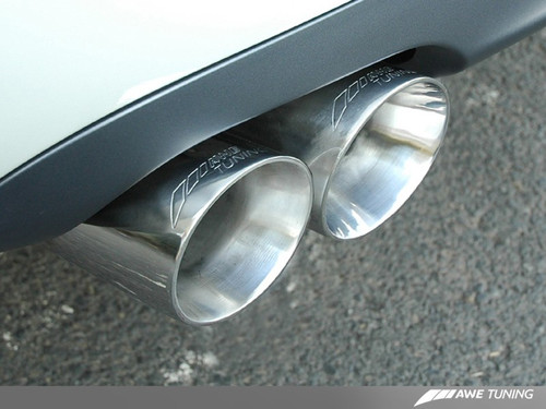 DISCONTINUED AWE Tuning Audi B7 A4 3.2L Track Edition Quad Tip Exhaust - Polished Silver Tips