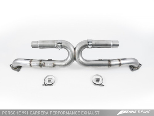 DISCONTINUED AWE Tuning 991 Carrera Performance Exhaust - Chrome Silver Tips