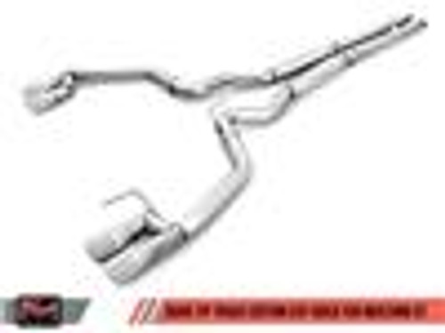 DISCONTINUED AWE Tuning S550 Mustang GT Cat-Back Exhaust - Track Edition - GT350 Valance (Quad Chrome Silver Tip)