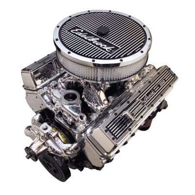 DISCONTINUED Edelbrock Crate Engine Edelbrock 9 5 1 Performer RPM E-Tec w/ Long Water Pump Endurashine Finish - 45924