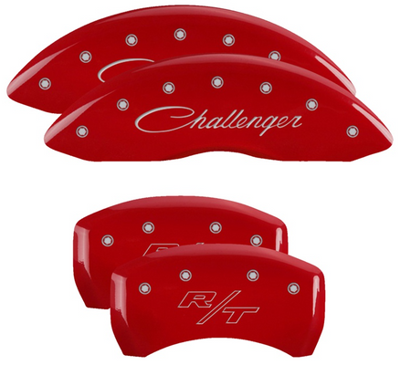 MGP 12001SCLRRD Caliper Covers Red with Logo for 09-10 Challenger R/T 5.7L HEMI