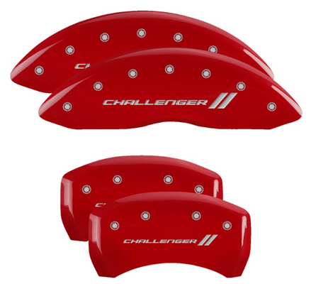 MGP 12162SCL1RD Dual Piston Caliper Covers Red with Challenger // Logo for 11-23 Challenger 3.6L & 5.7L HEMI