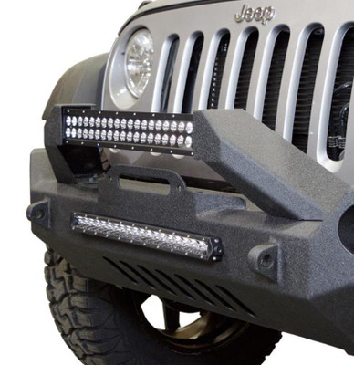 DISCONTINUED DV8 Offroad 07-18 Wrangler JK FS-17 Mid Length Steel Front Bumper w/ Fog Lights