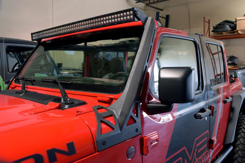DISCONTINUED DV8 Offroad 2018+ Jeep Wrangler JL Over Windshield Light Bar Bracket