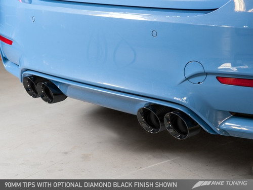 DISCONTINUED AWE Tuning BMW F8X M3/M4 Non-Resonated Track Edition Exhaust - Diamond Black Tips (90mm)