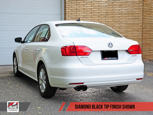 DISCONTINUED AWE Tuning Mk6 Jetta 2.5L Track Edition Exhaust - Diamond Black Tips