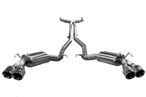 DISCONTINUED ARH 2012+ Chevy Camaro ZL1/Z28/1LE 3in x 3in Catback w/ Polished SS Quad Tips (For Stock System) - CAZ28-14300SCBK