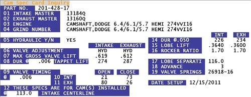 COMP Cams 201-428-17 XFI 226/234 