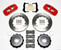 Wilwood OE Parking Bracket AERO4 Rear Big Brake Kit Slotted Rotors Red Calipers for 05-10 Challenger, Charger, Magnum & 300 5.7L - 140-11765-R
