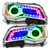 Oracle 7730-330 Pre-Assembled Halo Headlights Chrome Non-HID ColorSHIFT DRL with 2.0 Controller for 11-14 Chrysler 300C