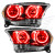 Oracle 7102-003 Pre-Assembled Halo Headlights Black Non-HID Red for 11-13 Durango