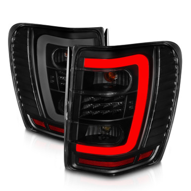 ANZO USA 311395 LED C Bar Tail Lights Black Smoke Lens for 99-04