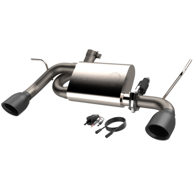 QTP 425007B Screamer Axle Back Exhaust Black Tips for 07-18 Jeep