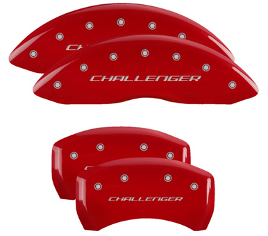 MGP 12181SCLBRD Single Piston Caliper Covers Red with Challenger