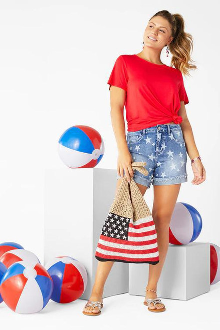 PATRIOTIC KNITTED TOTE