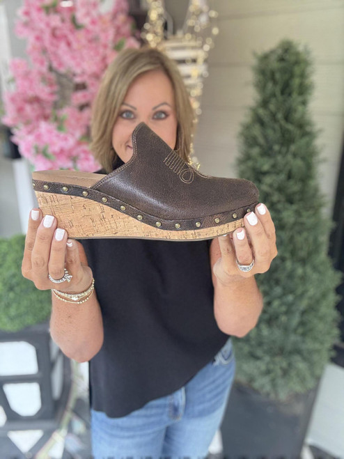 Yeehaw Cork Wedge Mule