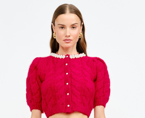 Pretty in Pearls Cropped Cardigan Pretty in Pearls Cropped Cardigan