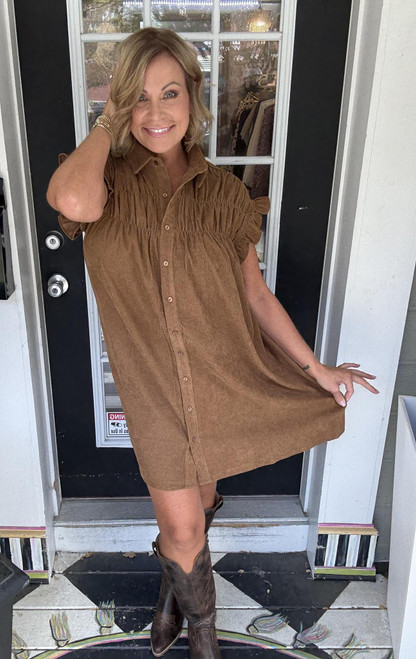 Golden Hour Cord Dress