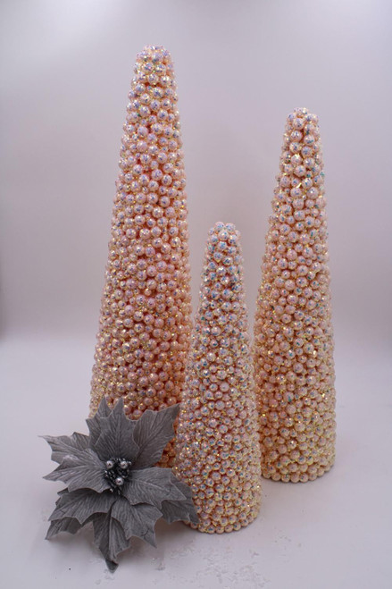 Iridescent Pearl Cone Trees – Set of 3