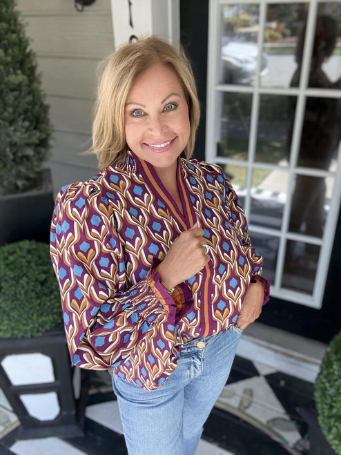 Geometric Print Blouse