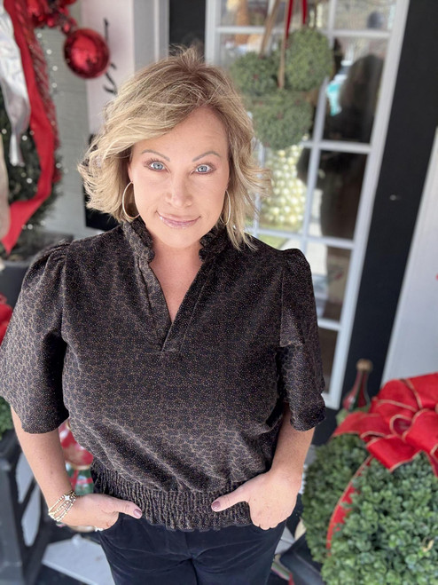 Midnight Cheetah Velvet TOP