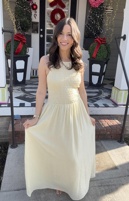 Sunlit Coast Linen Sleeveless Midi Dress