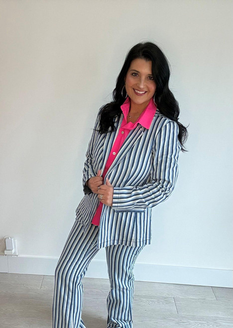 Easy Blue Stripe Pant