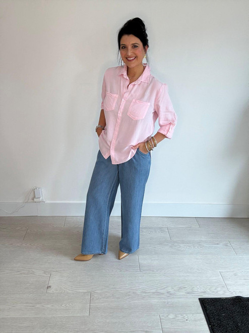 Sirena Soft Drape Button-Down Shirt