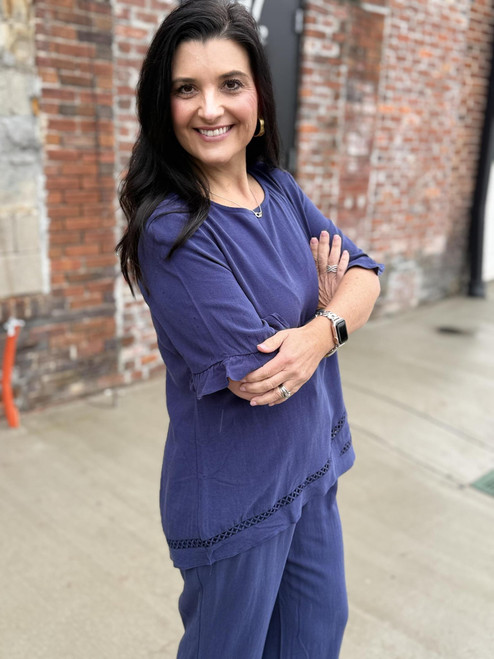 Easy Day Ruffle Sleeve Blouse