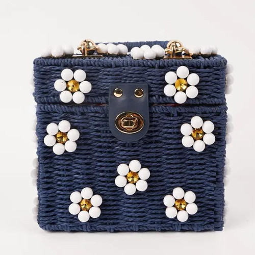 Pearl Bloom Woven Mini Bag