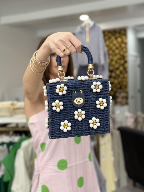 Pearl Bloom Woven Mini Bag