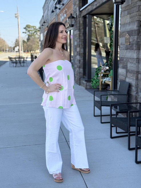 Sweet Tea & Polka Dots Strapless Top,