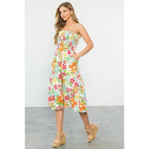 Garden Party Smocked Midi Dress