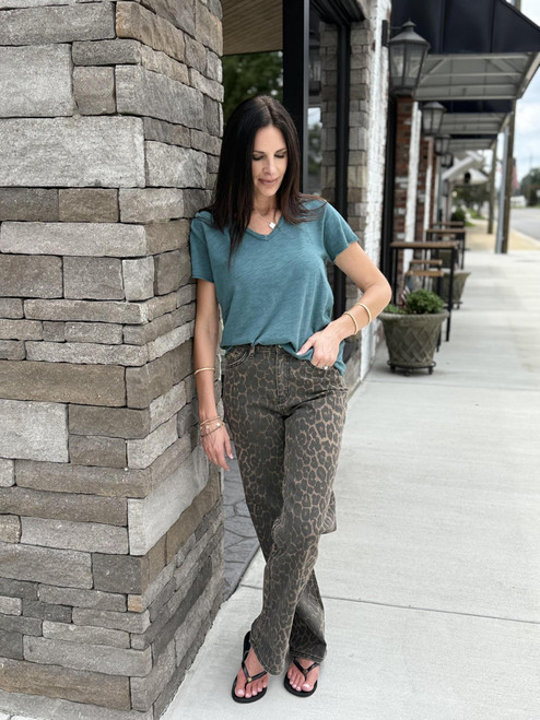 Wild Side High Rise Leopard Jeans