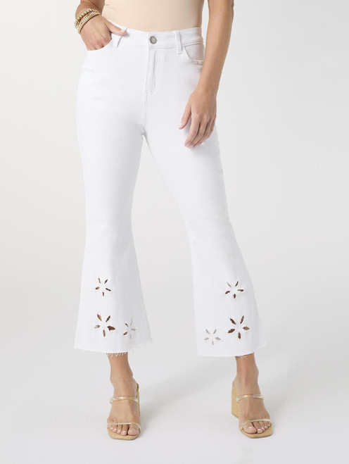 Morgan Floral Flare Crop Jeans