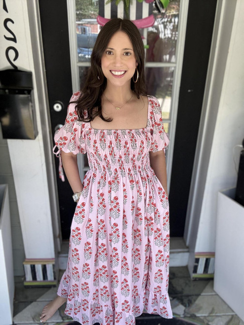 Blushing Garden Midi Dress