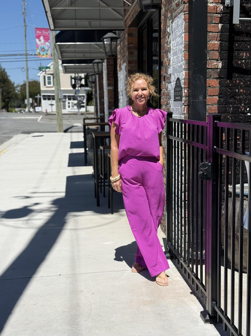 Fuchsia wide leg pants