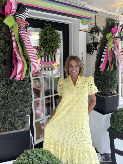 Eyelet midi dress