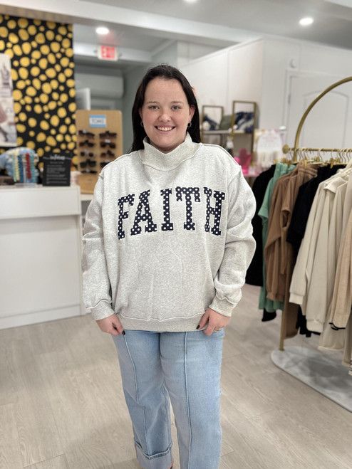 Faith Polka-Dot Oversized Sweatshirt