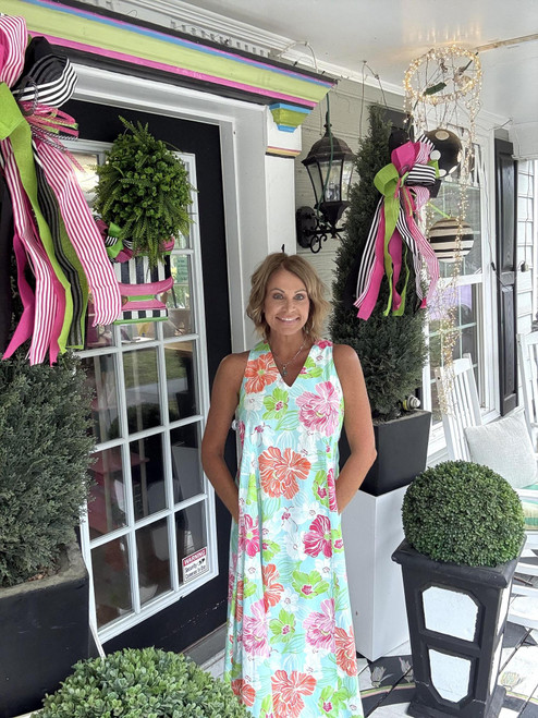 mint floral midi dress
